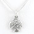 Celtic Knot Cross Pendant in Sterling Silver on 16" Box Chain, #8705