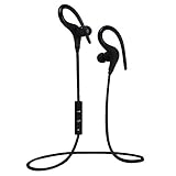 TecBillion Bluetooth4.1ワイヤレスイヤホン 耳掛け式 スポーツ仕様防水 / 防汗 高音質 内蔵マイク ノイズキャンセリング搭載 通話可能イヤホン iPhone、Android各種対応 スポーツイヤホン (ブラック)