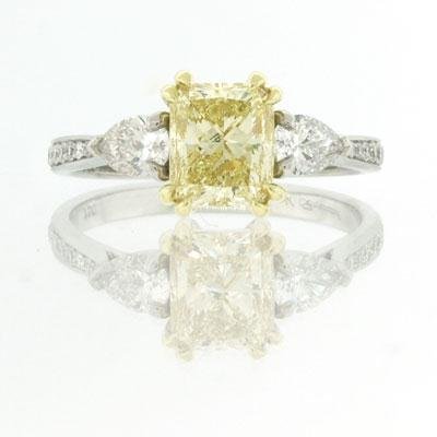 1.99ct Fancy Yellow Radiant Cut Diamond Engagement