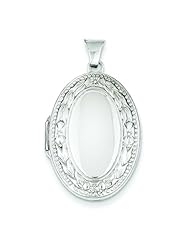 Sterling Silver Oval Locket Pendant Jewelry 33mm