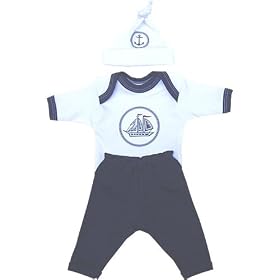 Premature Early Baby Clothes 3 Piece Set - Long Sleeved Top, Trousers & Hat 1.5lb - 7.5lb Navy