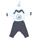 Premature Early Baby Clothes 3 Piece Set - Long Sleeved Top, Trousers & Hat 1.5lb - 7.5lb Navy