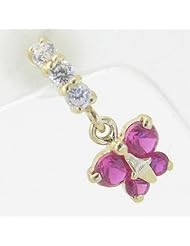 Kids 14K solid gold earrings fancy stud hoop huggie ball fashion dangle swa...