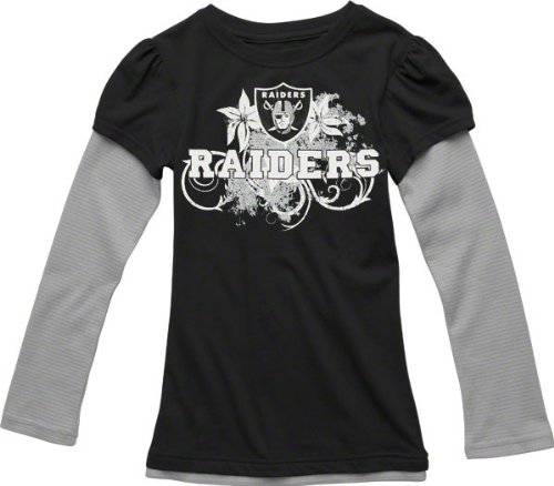 Reebok Oakland Raiders Girls (7-16) Long Sleeve Layer T-Shirt Large
