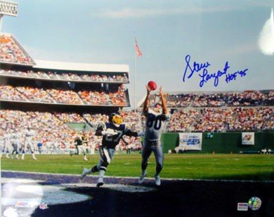 Steve Largent Autographed/Hand Signed Seattle Seahawks Catch 16x20 Photo with HOF 95 Inscription