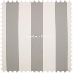 Drapilux Swela Markisenstoff Blockstreifen Sundance Grau/Weiss 120cm breit