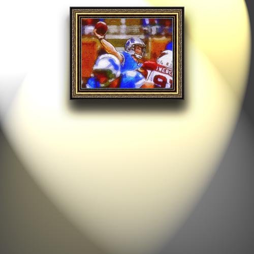 Completely Handpainted American Football Sport Painting, Custom Order FL1371, Oil on Canvas, with Option to Paint Jerry, Brett & Co. from Any Other Favorite Photograph or Picture, Unframed, Size 28'' x 37