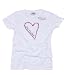 Women Juniors Burned Out White Cotton T-Shirt with Heart