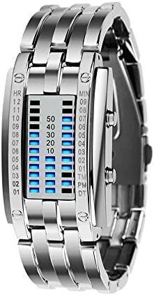 colorworldBinary LED Technological Sense Waterproof Wrist Watches (women's white watch)