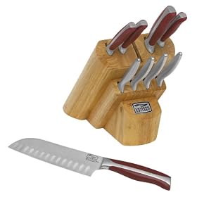 Click here to buy Chicago Cutlery 10-Piece Cayenne Set, Red by Chicago Cutlery.