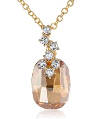 Oroclone "Crystal Luxe" Gold Plated Emerald Cut Swarovski Stone Necklace, 16"