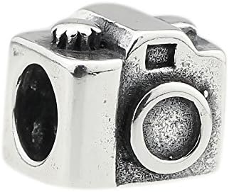 Camera Photographer Silver Charm Sterling Bead Fits EvesErose, Pandora, & Similar Charm Bracelets