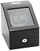 Diplomat Black Wood Double Watch Winder with Black Leather Interior and 4 Program Settings