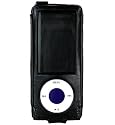 (Black Sleeve 5th Gen) Executive Leather Case for Apple iPod Nano 4th Generation, Nano 4th Gen Leather Case for Nano 8GB, 16GB with Rotating Belt Clip