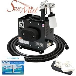 Apollo Sun-Mist Sunless Spray Tanning System with Ocean DHA Solution Sunless Tanning Variety Sampler Pack (4 Solutions - 1 Pint Total) and Accessories Set