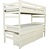 Snow Bunk Beds with Chest- White(Twin/Twin)