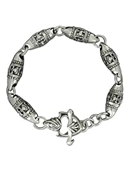 925 Silver 10mm Heavy Skull Link Bracelet 8.75"