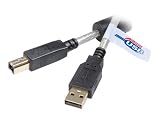 Produkt-Bild: Vivanco USB 2.0 zertifiziertes Kabel mit Ferritkern und Goldkontakten, USB A Stecker <-> USB B Stecker 3.0 m