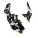 38mm black zebra jasper carved cow head pendant