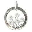 .925 Silver & Mother of Pearl Circle Flower Pendant