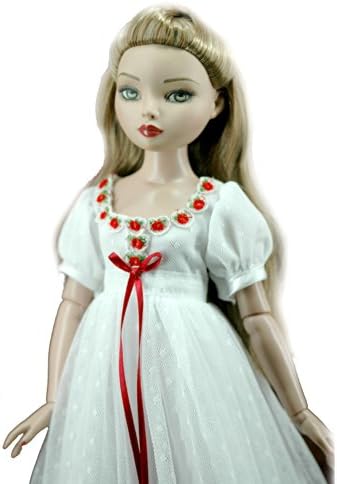 Ellowyne Wilde Doll Clothes Doll Outfits White Red Floral Vintage Dress Gown