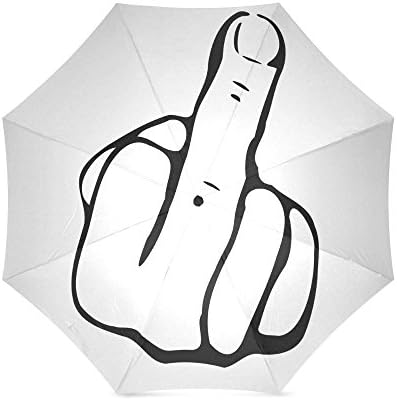 Novelty Gifts Middle Finger Folding Sun/Rain Umbrella, Windproof Rainproof Foldable Travel Umbrella UV ,100% Polyester Pongee Waterproof Fabric and Aluminium High-quality Umbrella Protected