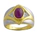 0.80 Cttw Ruby & 0.10 Ct Diamond 14 Karat Yellow & White Gold Ring Size 7