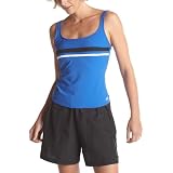 Reebok Women's Hot Shots Tankini & Jogger 2Pc,Black/Colbalt,10