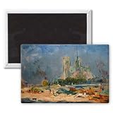 Quai de la Tournelle and Notre-Dame de.. - 3x2 inch Fridge Magnet - large magnetic button - Magnet