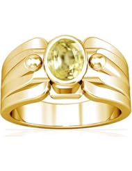 18K Yellow Gold Oval Cut Yellow Sapphire Solitaire Ring