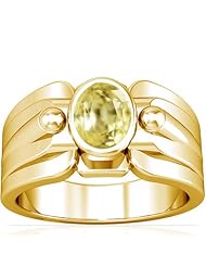 14K Yellow Gold Oval Cut Yellow Sapphire Solitaire Ring