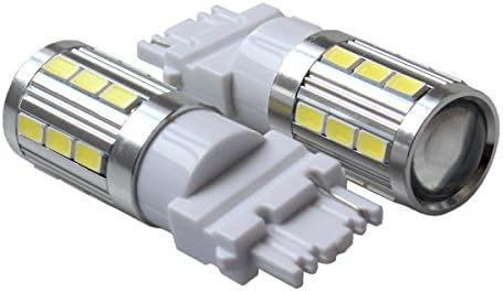 100lighting 580 Lumens Extremely Bright 3W+18 LED 5730 SMD T25 3156 3056 3456 4156 3155 LED Bulbs With Projector White (Pack of 2)