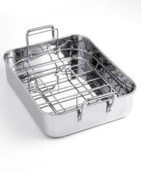Martha Stewart Collection Stainless Steel 15" Roaster with Roasting Rack