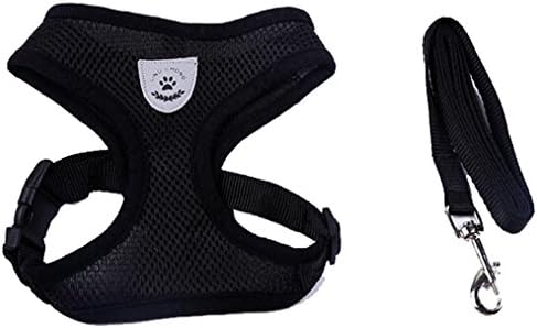 Soft Padded Vest Black Dog Harness No Pull No Choke No Tugging for Dogs Puppies Pets All Season-L