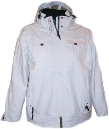 Pulse Womens Plus Size Soft Shell Fleece Hoodie Jacket Coat 1X 2X 3X White or Black (3X, White)