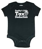 So Relative! Daddy's Little Tax Deduction Funny Baby Infant Short Sleeve Bodysuit Creeper (Black, Newborn)