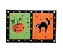 Halloween Rug Haunted House Cat and Pumpkin Accent Floor Mat