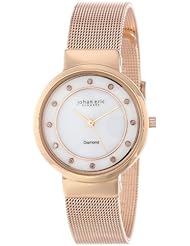 Johan Eric Womens JE6100-09-009 Arhus Diamond Rose Gold Ion-Plated Coated Stainless Steel Watch