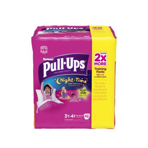 PullUps Night Time Training Pants for Girls 3T4T 42 Count (Pack of 2