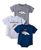 Denver Broncos Newborn Boys 0-3 Month 3 piece Bodysuit Set