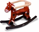 Schaukelpferd aus Holz mit abnehmbaren Schutzring