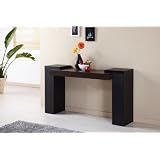 Contemporary Hallway Accent Sofa Table , Black and Cuppoccino Finish
