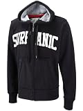 Surfanic Mens Zip Logo Snowboarding Hoody Black