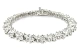 Classic Tennis Bracelet w/White CZs - 21 Princess cut & 42 Round