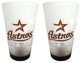 Houston Astros Frosted Pint Glass (16-Ounce, Set of 2)
