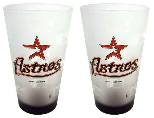 Houston Astros Frosted Pint Glass (16-Ounce, Set of 2)