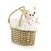House Dog Style Trading Figure - White Dog in Basket