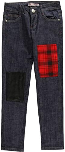 Crystal Vogue Big Girls' "Punk Plaid" Skinny Jeans - dark indigo, 8