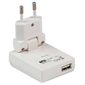 T'nB - ACMP034132 - Chargeur secteur pliable iVolt pour iPod/PSP/lecteur mp3/GPS/PDA/Enceintes portables - 1000 mA - Blanc