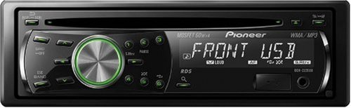 Pioneer DEH-2220UB CD Tuner with Front USB and Aux-in and 1 RCA Pre-out (Green Button Illumination)